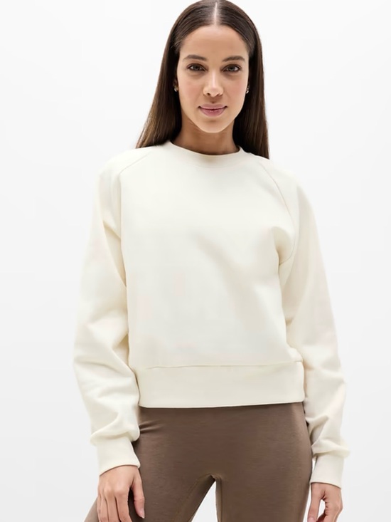 Athleta Tops - Athleta Easy Fleece Crew Sweatshirt, XL, Magnolia White (Cream), NWT
